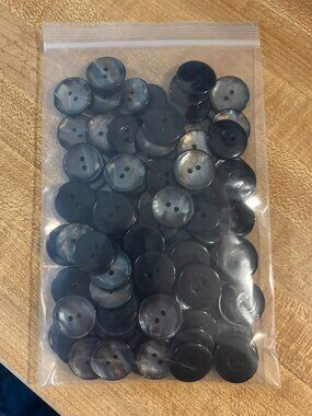 3/4" Shiny Black 4-hole Craft Buttons 100 pieces #24
